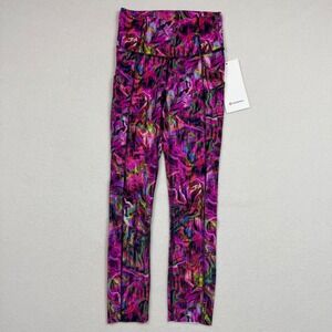Lululemon Fast and Free Crop 23" Size 2 NWT Multicolor Nulux High Rise‎ Legging